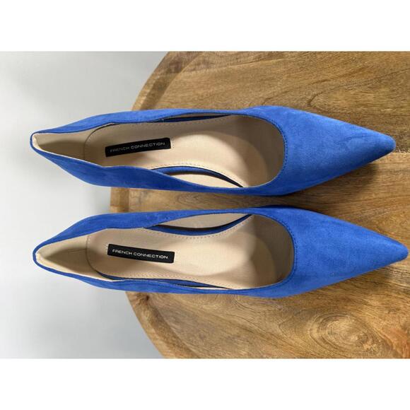 French Connection Royal Blue Suede Pointed Toe Heels Pumps Women’s US 10 NWB - Picture 3 of 11